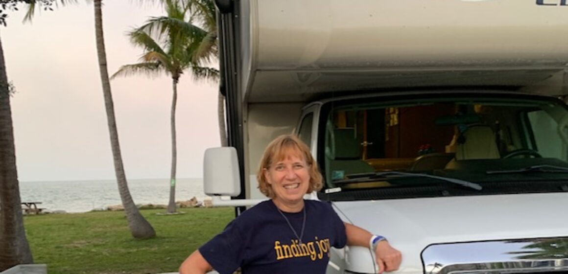 Woman by motorhome at Long Key