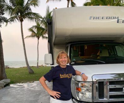 Woman by motorhome at Long Key