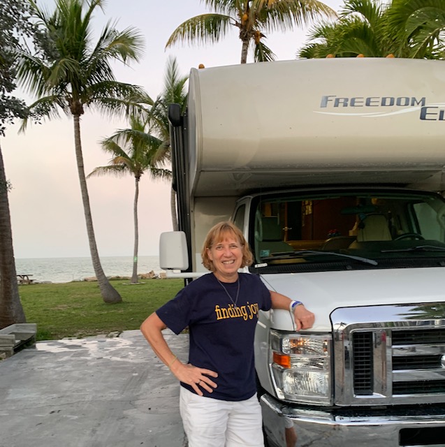 Woman by motorhome at Long Key